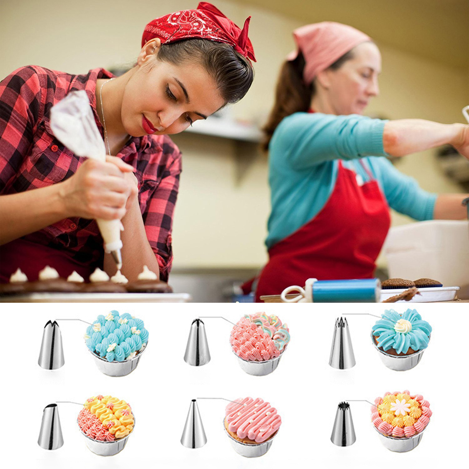 63pcs/set Cake Turntable Set Multifunction Cake Decorating Kit Pastry Tube Fondant Tool Party Kitchen Dessert Baking Supplies