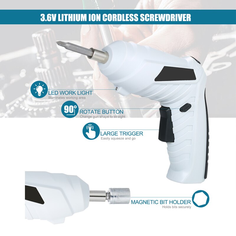 27Pcs Multifunctionele Elektrische Schroevendraaier Set 3.6V-12V Oplaadbare Lithium Schroevendraaier