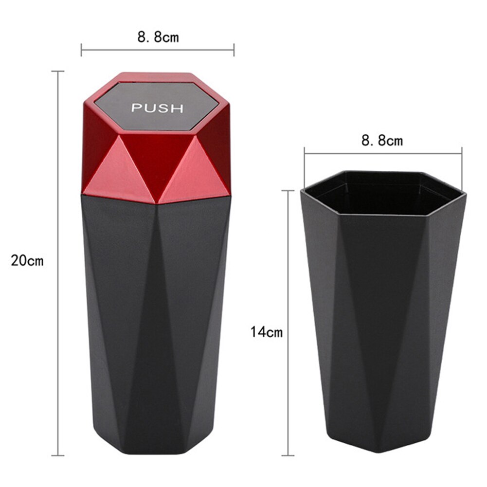 Cubo de basura portátil para coche con tapa y Mini cubo de basura para coche a prueba de fugas, utilizado para el hogar del coche dormitorio Cocina Oficina
