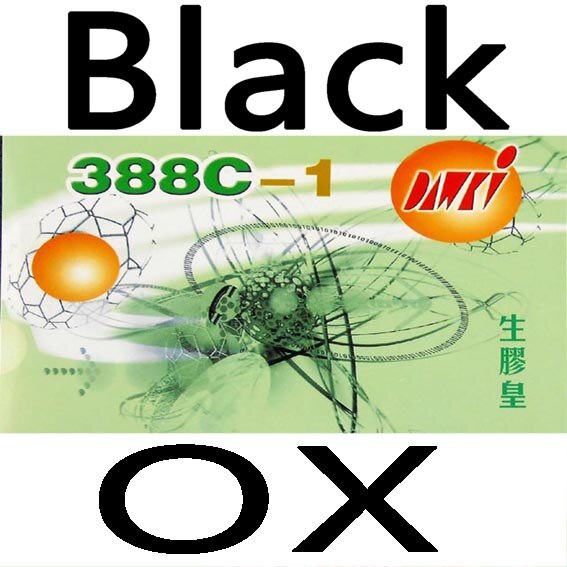 Original dawei 388c-1 king of medium pips-out bordtennis pingpong topplaken gummi uten svamp: Svart okse