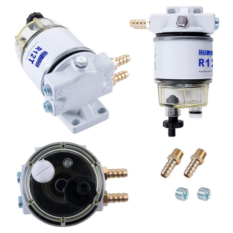 Filtre à essence R12T séparateur d'eau Kit complet filtre marin R12T pour moteur Diesel et essence avec quatre pièces d'auto raccords