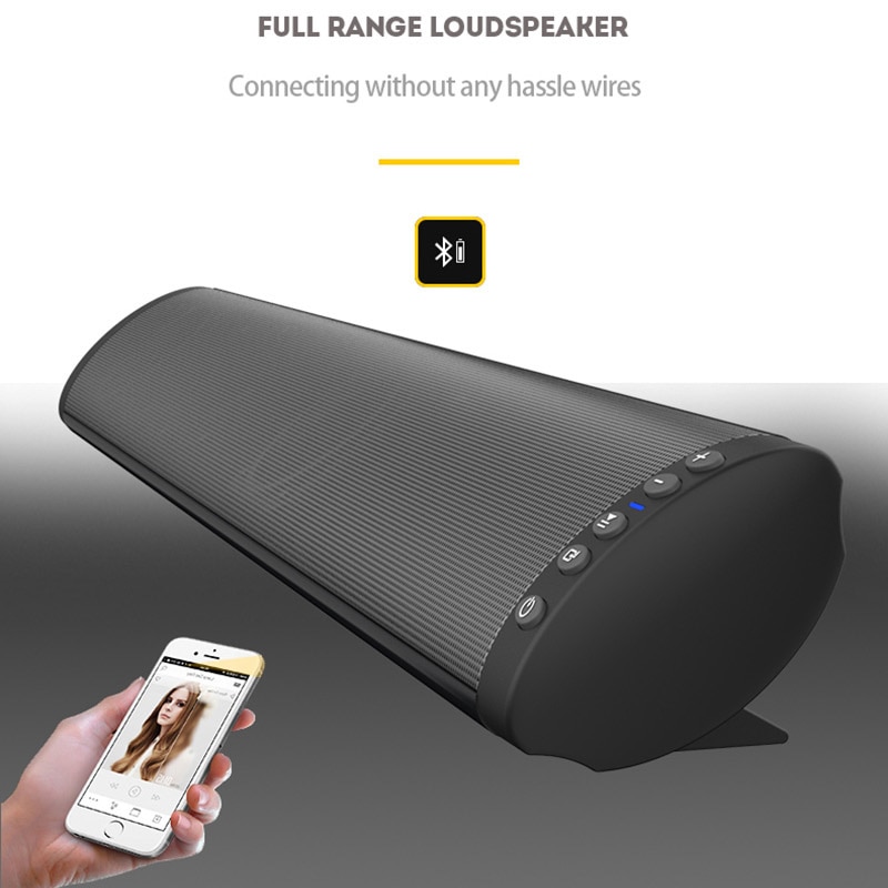 Nyeste bluetooth 5.0 soundbar høyttaler kraftig tv hjemmekino lydplanke med fjernkontroll/optisk kabel/rca/aux