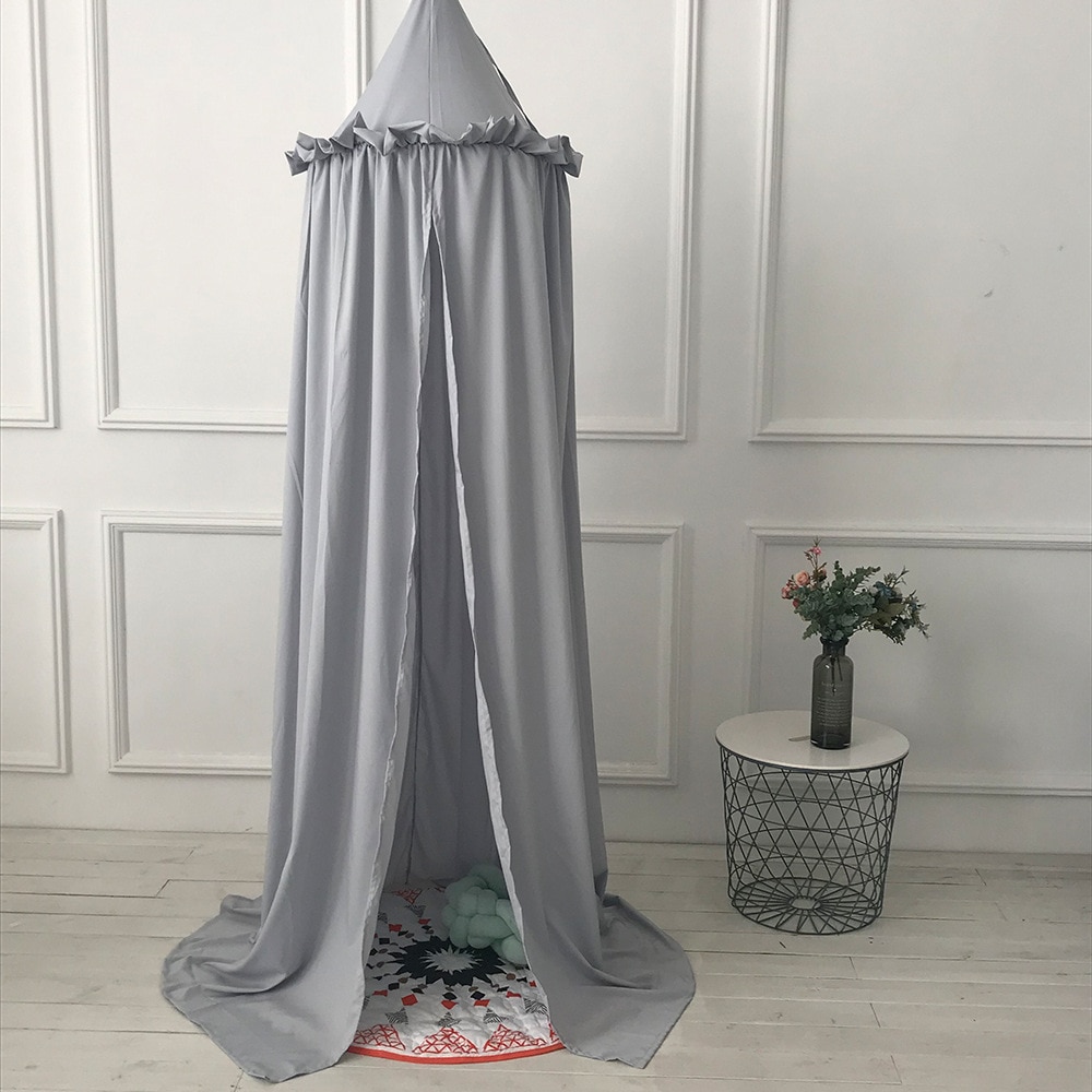 Pizzo Tencel cotone Baby Room zanzariera letto per bambini tenda baldacchino tondo presepe rete tenda decorazione camera da letto ragazza baldacchino lettino