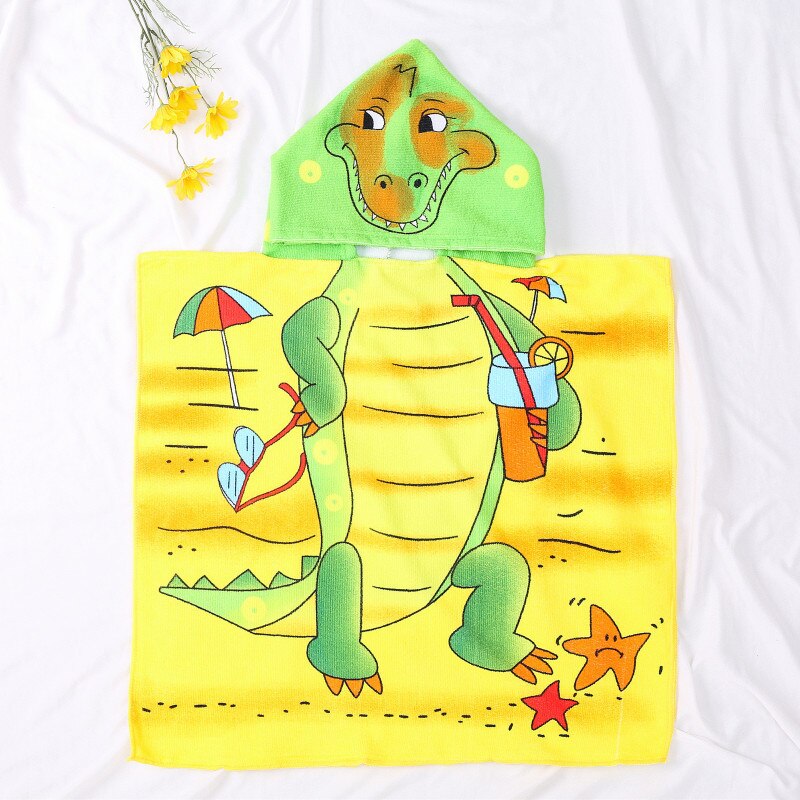 Toalla de baño con capucha para bebé, albornoz para niños, bata de baño de secado rápido, Toalla de microfibra absorbente para viajes, deportiva para playa: green