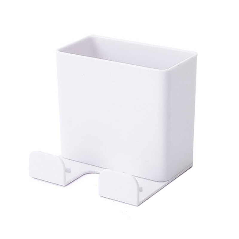 Soporte de pared para teléfono móvil, estante de almacenamiento para montar en paredes, soporte colgante para teléfono inteligente, multifunción de carga, caja de almacenamiento remota multifuncional: White