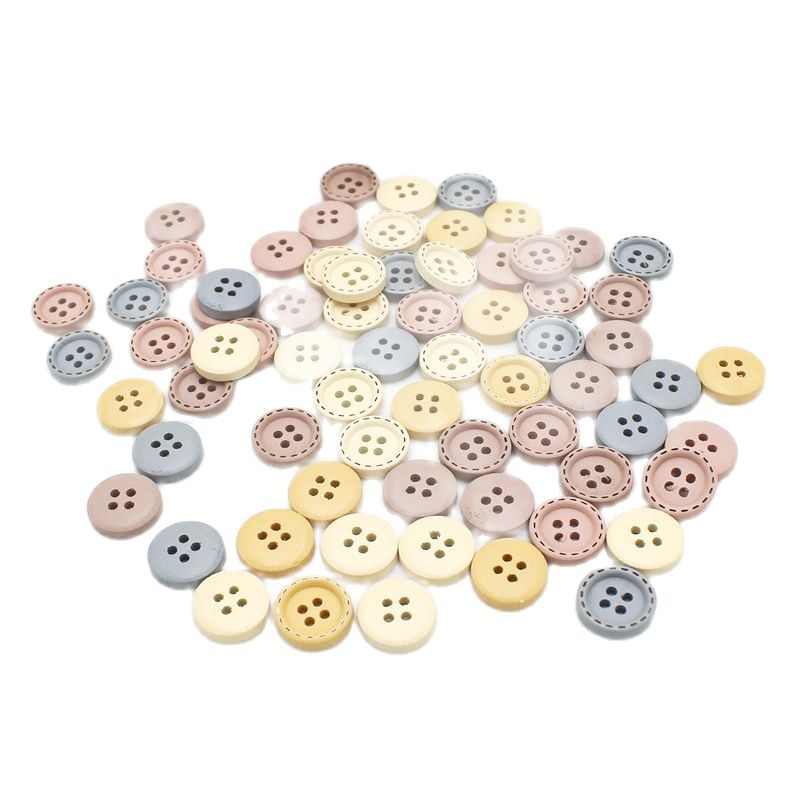 50 Uds. Botones de madera de 15mm para ropa, costura, álbum de recortes, botones decorativos de madera para manualidades, accesorios Diy