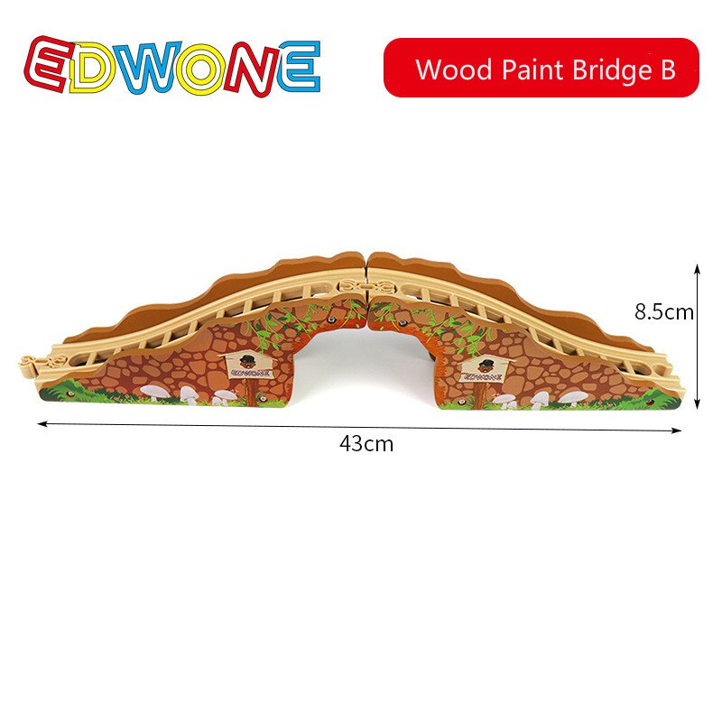 Tutti i Tipi Di Legno di Plastica Ponte Treno Magnetico Di Legno di Faggio Accessori Fit Ferrovia In Legno Biro Tracce di Legno Thom come giocattolo: Wood Paint Bridge