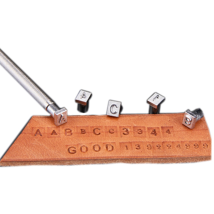 Sello de cuero para manualidades, herramienta de grabado artesanal, Sello de cuero con número del alfabeto de acero, sellos para manualidades, juego de grabado de molde de impresión de Metal, 36 Uds.