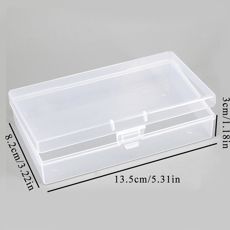 Transparante plastic opbergdoos Rechthoek Organizer Stickers Box Desktop Container Snap Stofdichte sieraden opbergdoos