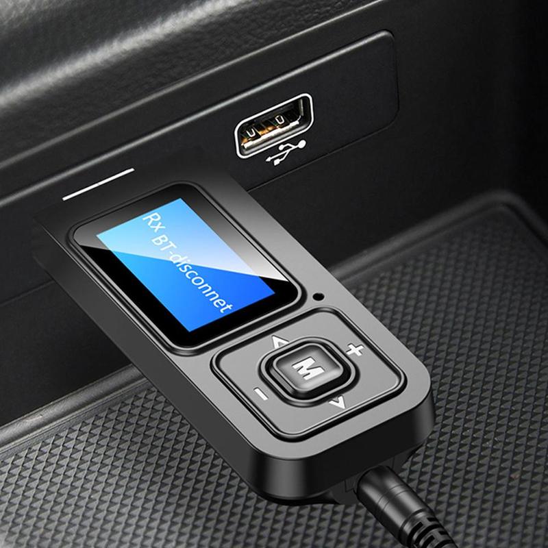 3in1 T12 Wireless USB Bluetooth 5.0 Audio Transmitter Receiver with LCD Display Mic for PC