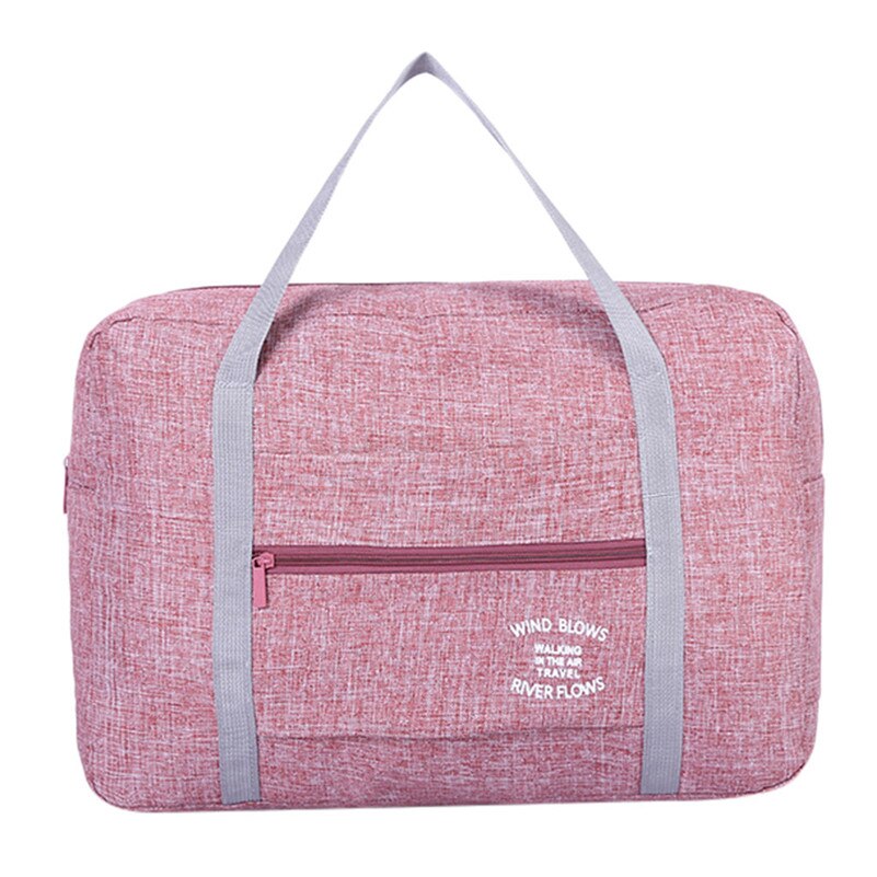 Waterproof Oxford Travel Bags Women Men Large Duffle Bag Travel Organizer Luggage bags Packing Cubes Weekend Bag: Pink