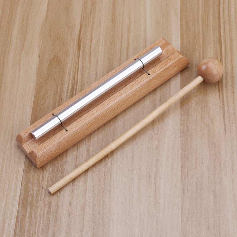 Carillón de meditación para niños, Tono único de madera con Mallet Chico, suministros portátiles, carillones de viento de percusión, 1 ud.