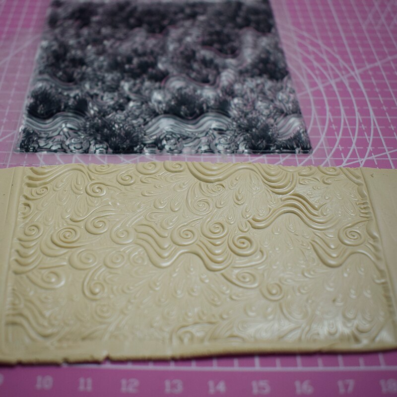 Polymer Ton Textur Stempel Blätter Linderung matt Wolke/Blume/Wasser fließen/Welle/Mandala aufbringen DIY individuelle Keramik Handwerk