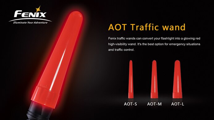 Fenix AOT AOT-S AOT-M AOT-L Flashlight Red Traffic Wand Cap Tip Signal Lamp For LD12 PD32 PD35 TK15 K22