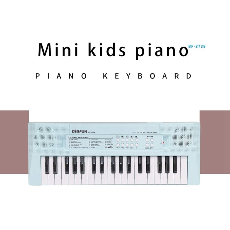 Bigfun Kids Keyboard Piano, 37 Toetsen Voor Muziekinstrument Speelgoed