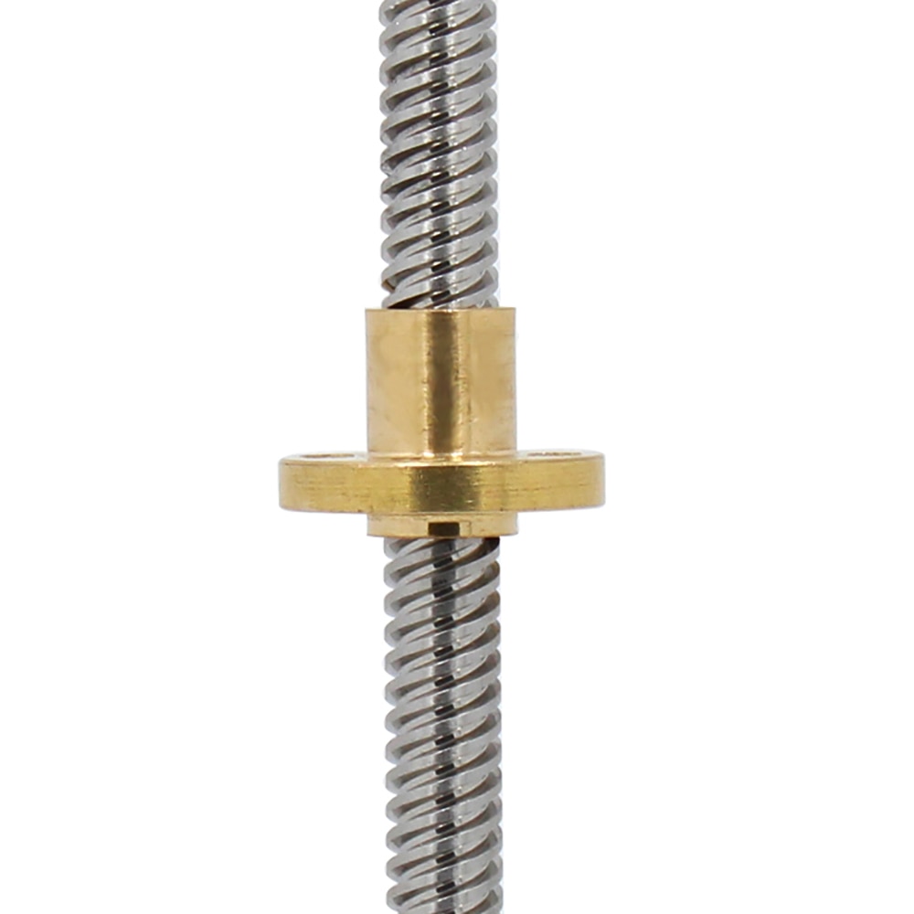 T8 Lead Screw Pitch 2mm Lead 4mm OD 8mm 100mm 150mm 200mm 300 350 400mm 500 600 1000 1200 Mm With Brass Nut For CNC 3D Printer