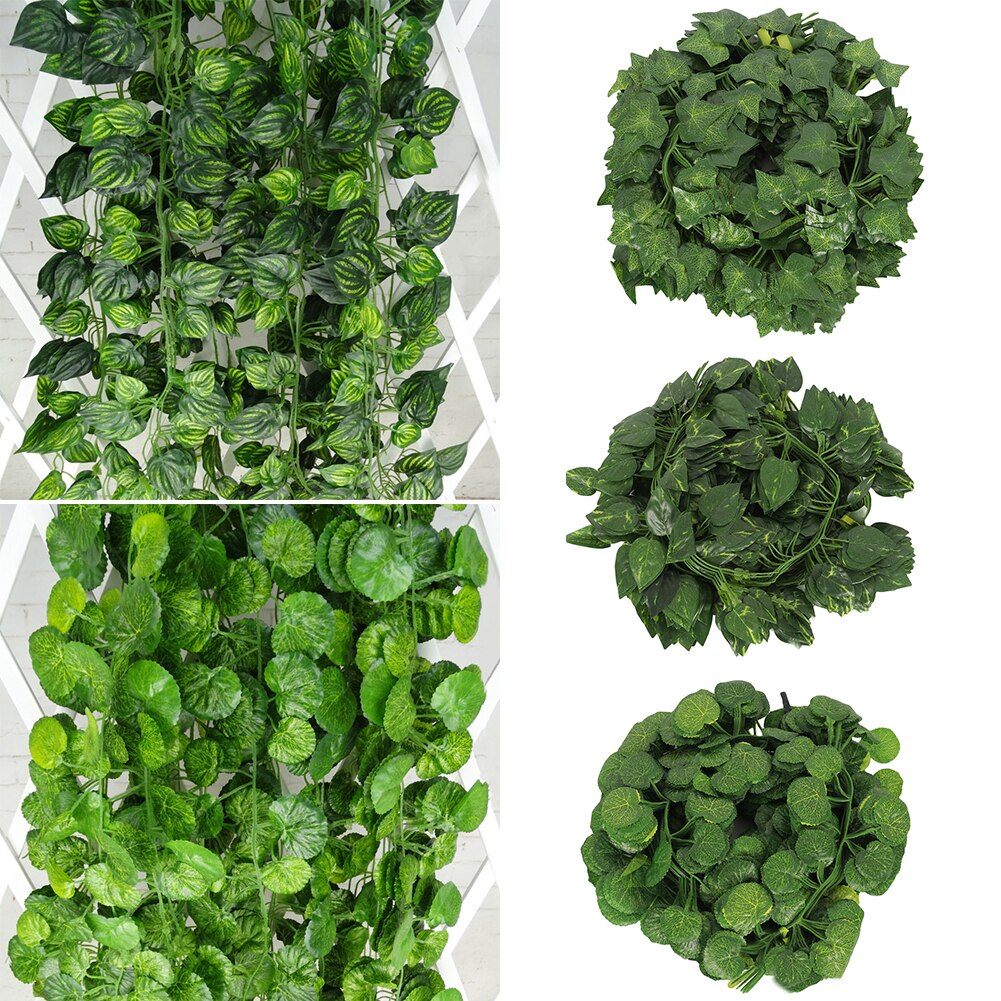 ! ! Enredadera Artificial de uva de 2m, hoja verde, hiedra, vid para decoración de hogar, boda, guirnalda colgante DIY, flor Artificial