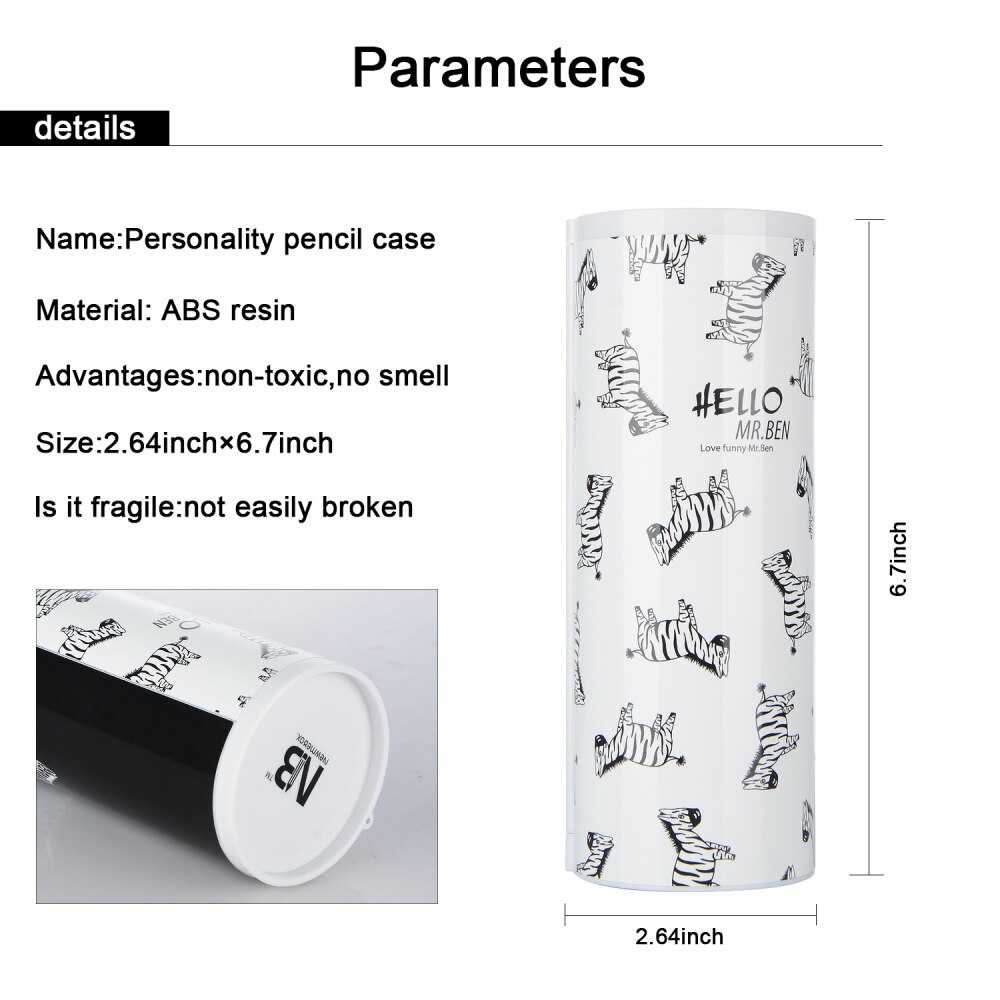 Zebra panda etui tas waterdicht dieren school etui schrijfwaren opbergtas kantoorbenodigdheden met liniaal mini boekje