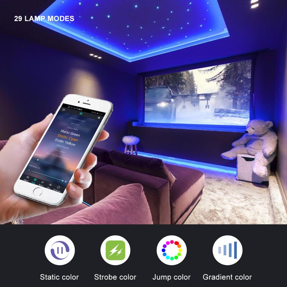 USB Bluetooth lamp 5050 LED Neon Sign Neon light Ribbon Strip Music Sync Control TV Desktop Backlight Decoration For Rooms Home