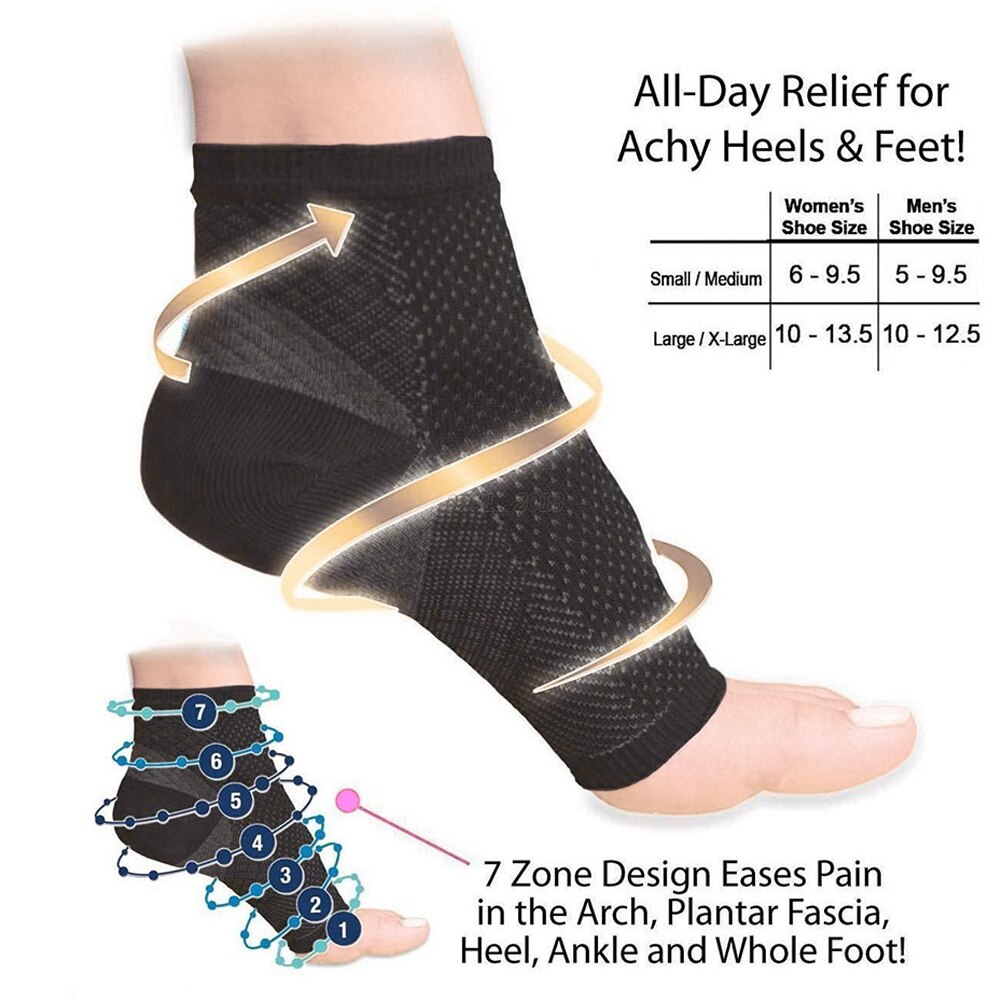 1 paar fußengel Anti-ermüdungs-kompressions-fußmanschetten mit knöchelunterstützung, fahrrad-, Basketball- und sportsocken für draussen-aktivitäzehn, herren-knöchelbandage