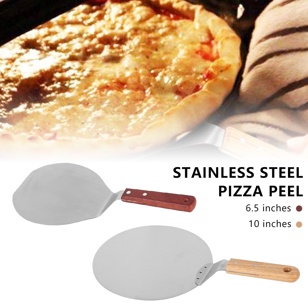 10 Inch Pizza Schop Gebak Gereedschap Accessoires Pizza Schil Ronde Rvs Non-stick Pizza Paddle Spatel Met Handvat