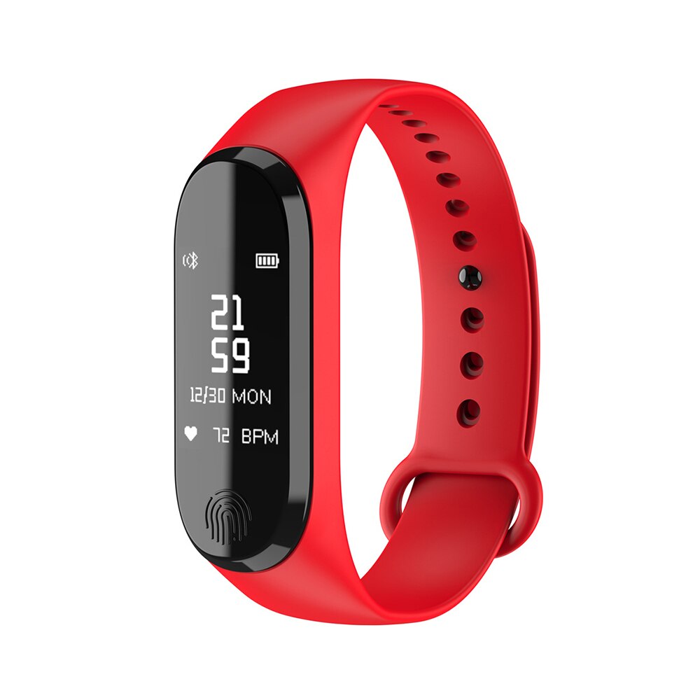 Y13 Smart Armband Fitness Tracker Stappenteller Hartslag Bloeddruk Informatie Push Smart Herinnering Waterdicht Stappenteller: Rood