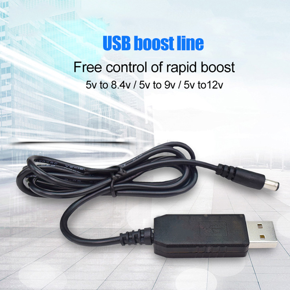 USB DC 5V to 8.4V/9V/12V 5.5x2.1mm Male Plug Power Supply Step-up Adapter Cable