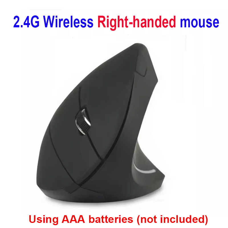 Left Right Hand Mouse Vertical Ergonomic Wireless with Bluetooth Double Mode Mouse Computer PC Mice Rechargeable Gaming Mouse: black