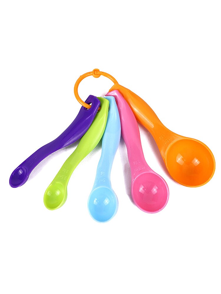 5 Stks/set Maatlepels Plastic Theelepel 1.25 / 2.5 / 5 / 7.5/ 15Ml Maatregel Lepel Cups Gram scoop Pollepel Keuken Accessoire