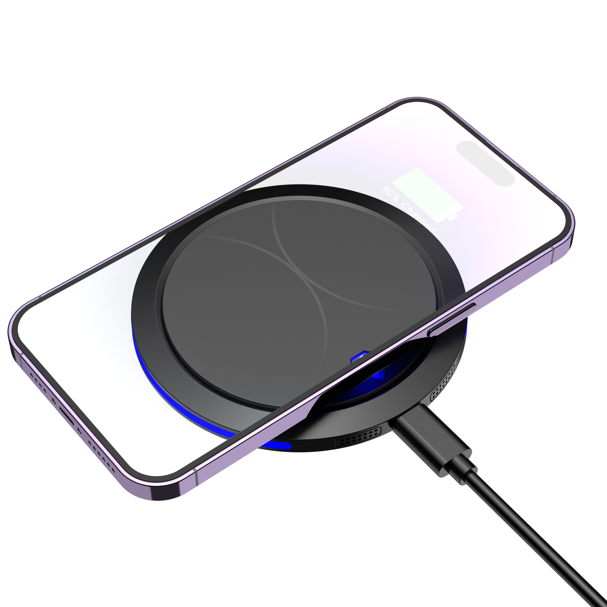 15W Wireless Charger Fast Wireless Charger Charging For QI 13 /12: black