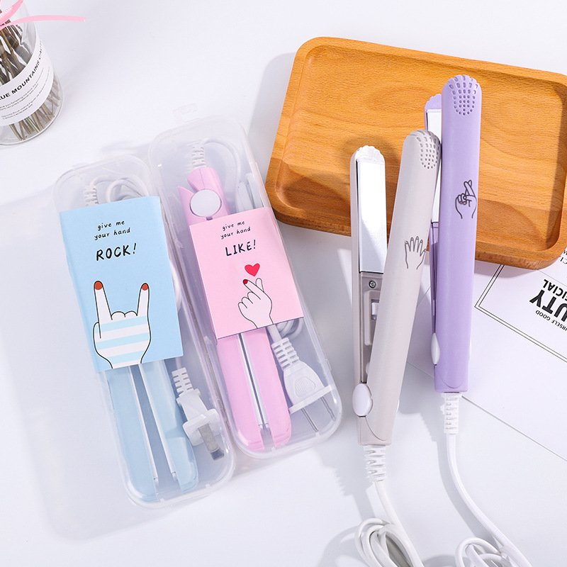 Mini lisseur à cheveux de dessin animé, portable et mignon, pour la maison et les voyages, outils de lissage des cheveux, 220v fers plats