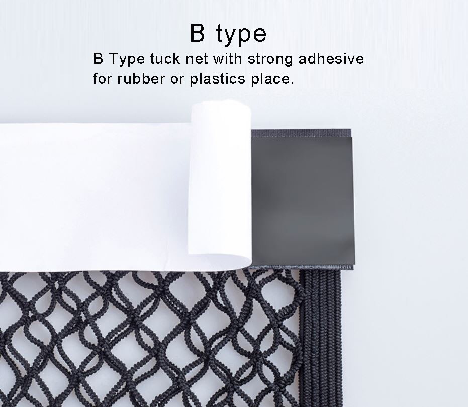 Klittenband sedan kofferbak organizer achterbank rugleuning bagagenet flexibele nylon auto opbergruimte muursticker tas auto accessoires