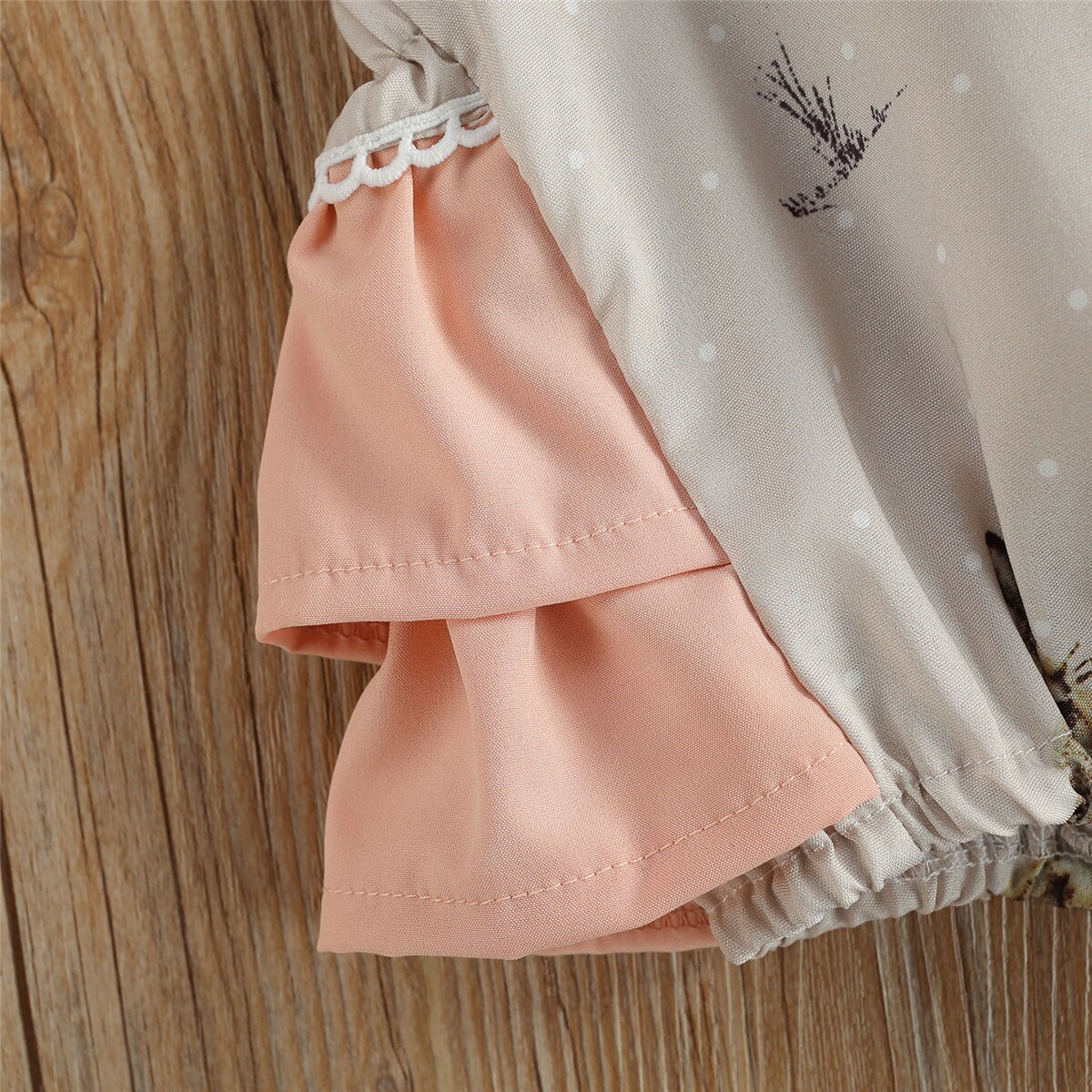 0-24M Cute Easter Infant Baby Girl Playsuit Summer Flower Lace Fly Sleeve Cartoon Bunny Print Ruffle Backless Romper