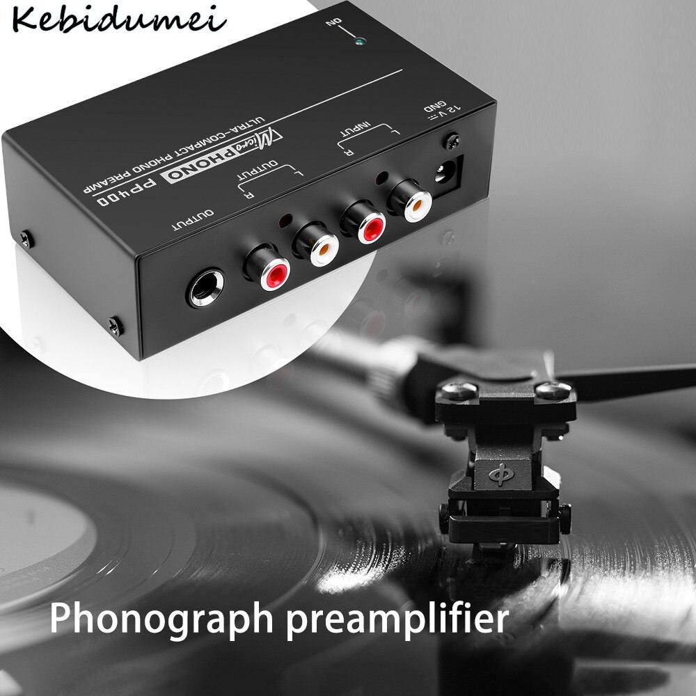 Kebidumei Ultra-Compact Phono Voorversterker Voorversterker Met Rca 1/4Inch Ondersteuning Trs Interfaces Preamplificador Phono Voorversterker PP400