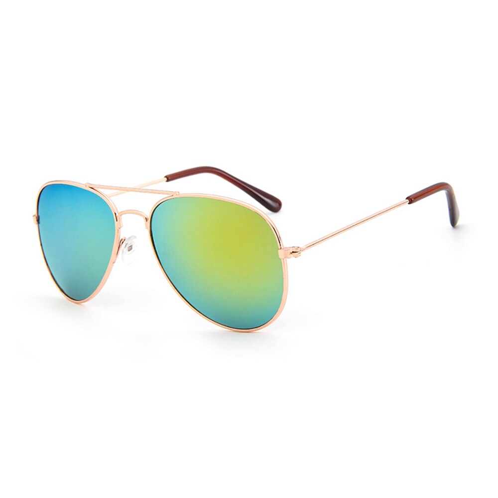 1 pieza de nuevas gafas de sol clásicas para niños, gafas de espejo coloridas para niños/niñas, montura metálica para niños, lindos anteojos para exteriores: 3