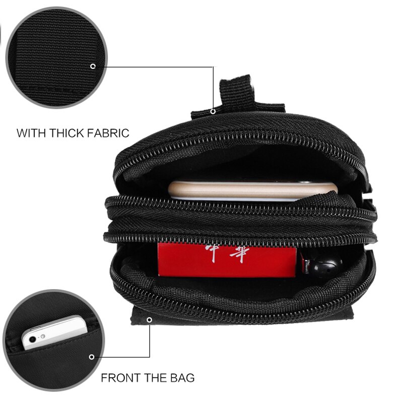 BJIAX Nylon Men 5.5 Inch Cell Mobile/Phone Case Bags Hip Belt Purse Waist Hook Coin Purse Bag