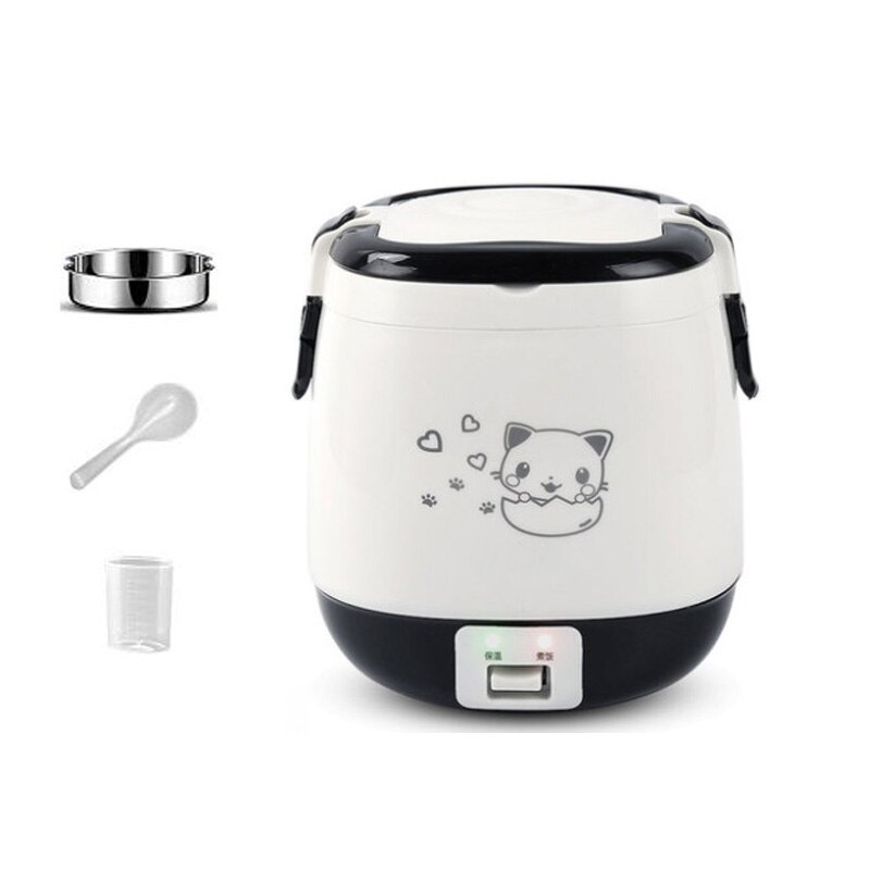 DMWD Mini Rice Cooker Multi-function Single Electric Rice Cooker Non-Stick Household Small Cooking Machine Make Porridge Soup: White 1.5L