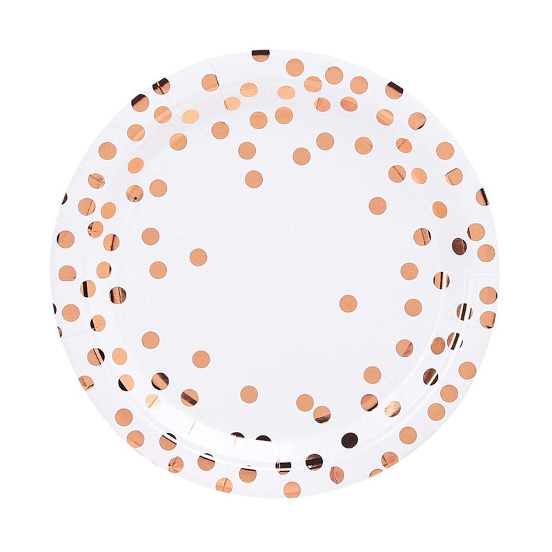 Rose Gold Party Disposable Tableware Set Wedding Birthday Party Table Decoration Paper Cups Plates Straws Baby Shower Supplies