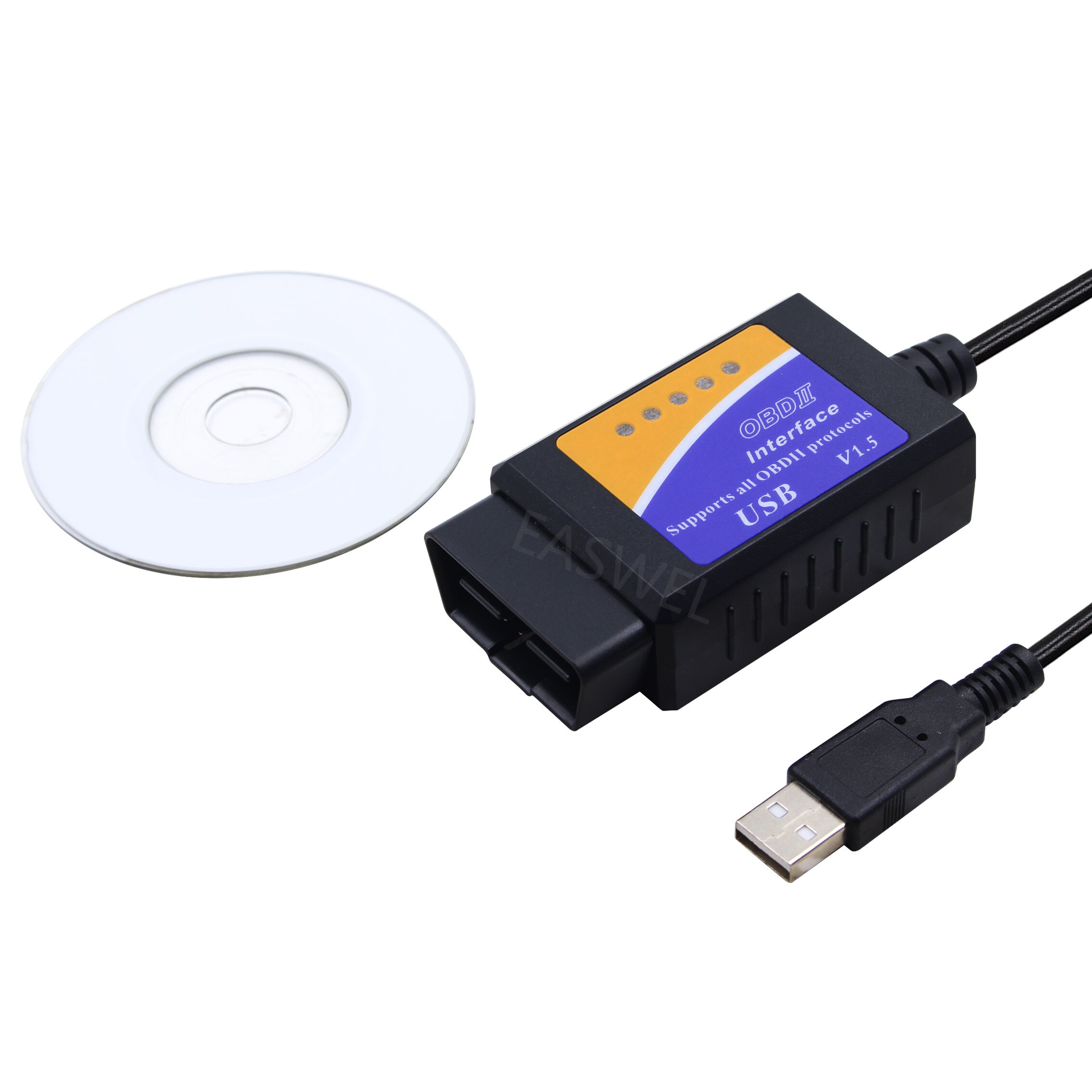 ELM327 v1.5 USB OBD2 Car Scanner Adapter For Renault Megane II 2005 (ISO)