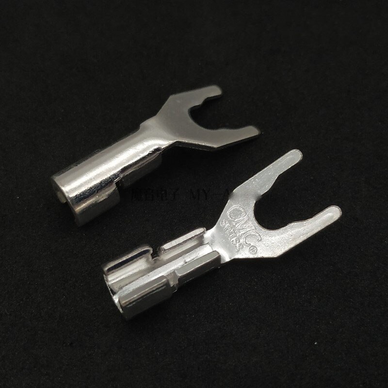 Hi-End 5mm Solid Copper Speaker Y Spades Fork connector Plug Banana plug Speaker Amplifier socket