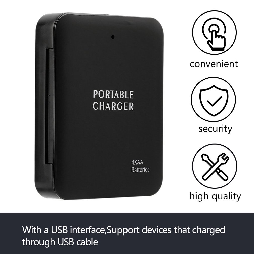 Draagbare usb 4aa powerbank case diy batterij noodlader powerbank case voor mobiele telefoon