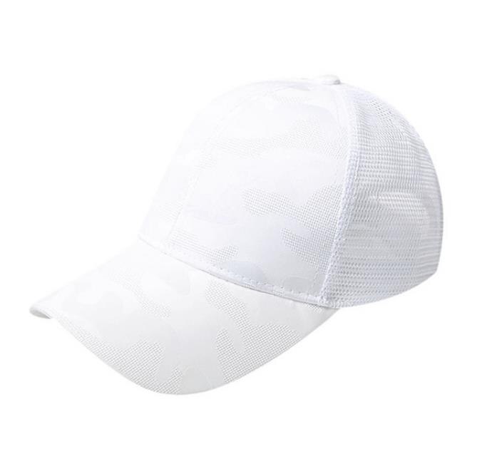 Stil damer hestehale baseball kasket ensfarvet åndbar solskærm solcreme kasket bageste bomuld udendørs kvindelig hat: Hvid