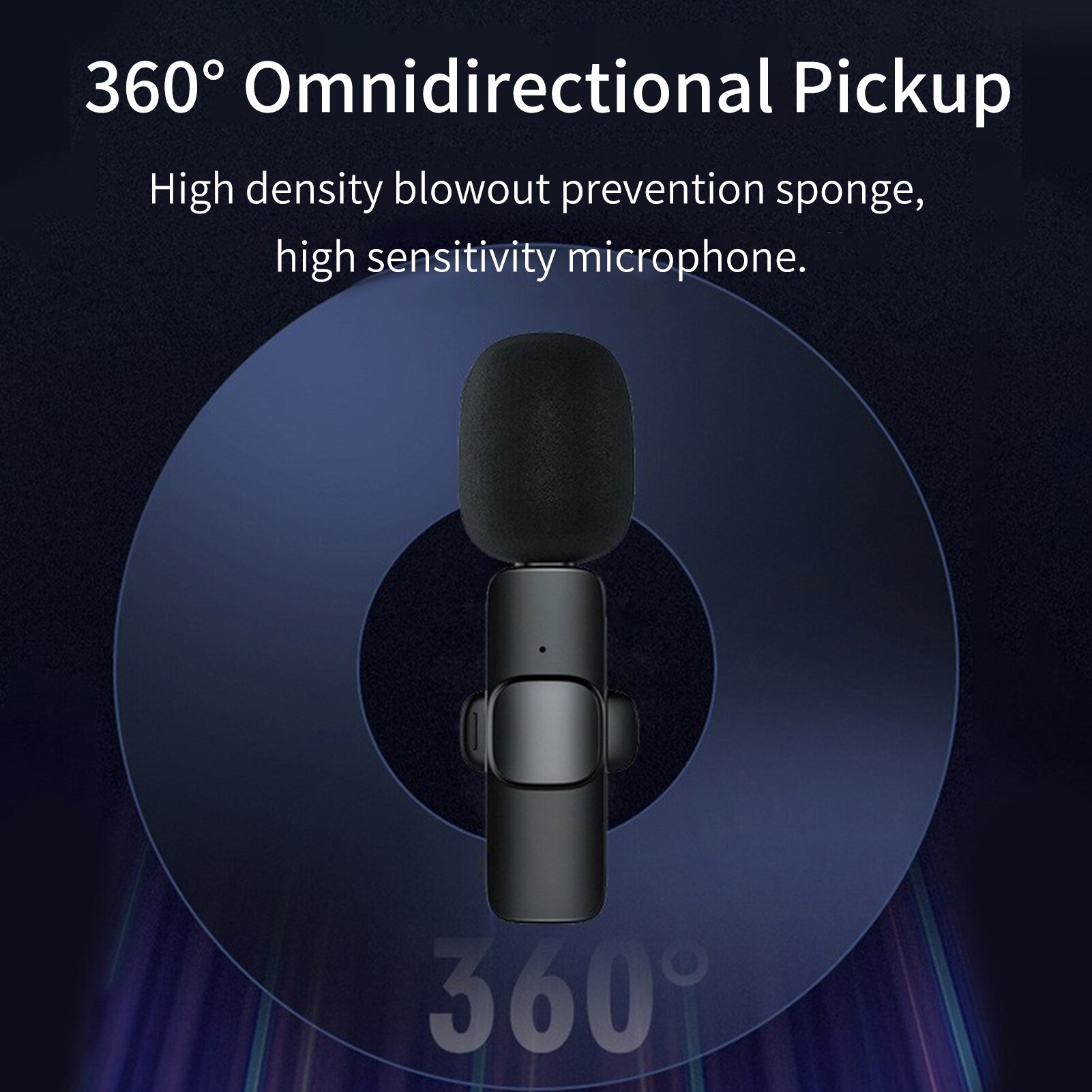 Mini-funk-lavalier-mikrofon mit omnidirektionaler ansteckmikrofonierung und rauschunterdrückung, kompatibel mit android-smartphones und tablets (typ-c).