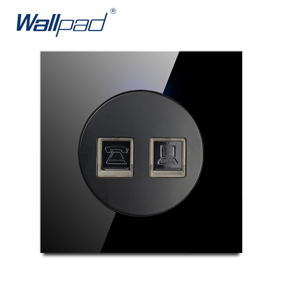 Wallpad Random Click Push Button Wall Light Switch With LED Indicator Socket Black Tempered Glass Panel For Home: TEL DATA