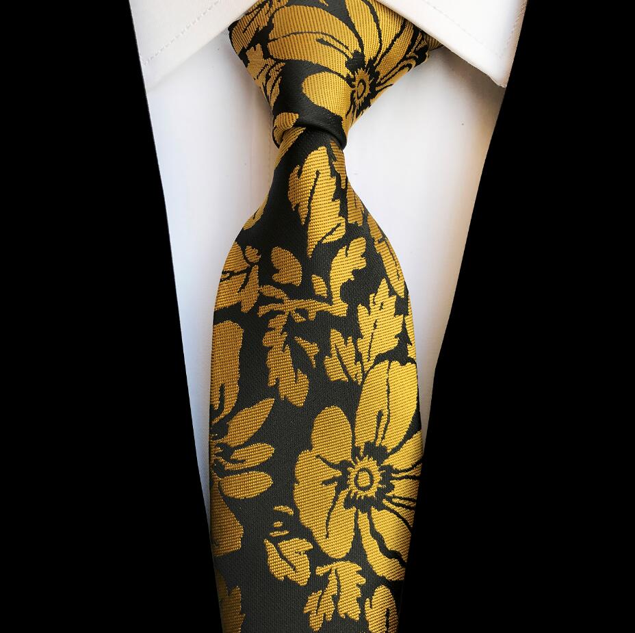 Ricnais-Cravates classiques à carreaux pour homme, 8cm, vert, bleu, tenue de soirée, mariage: Lemon yellow