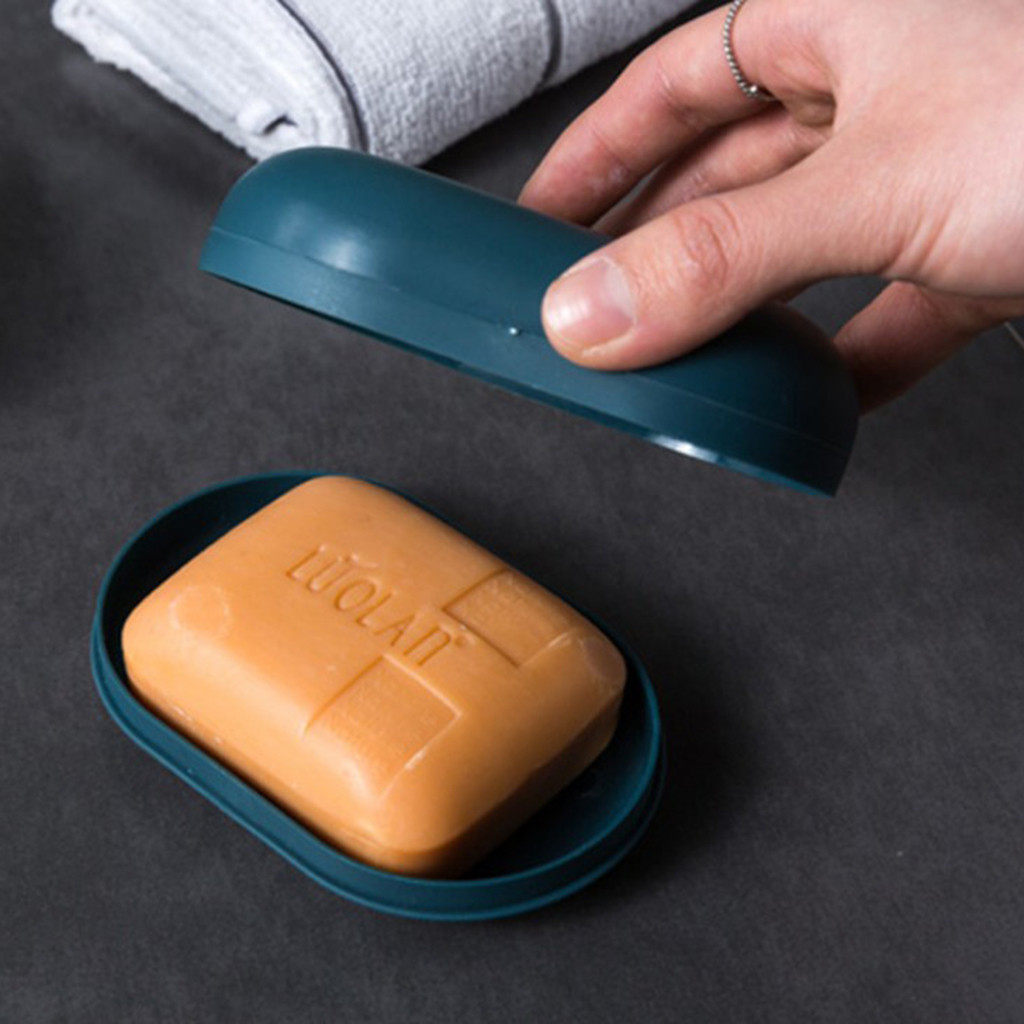 Plastic Bathroom Shower Soap Box Tray Dish Storage Holder Plate Home Travel Arrived #20191023