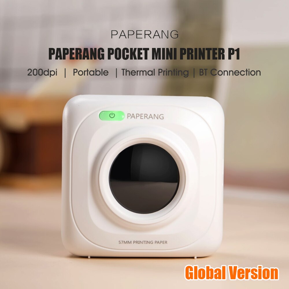 PAPERANG P1 – Mini-imprimante Photo de poche sans fil, Version globale, connexion de téléphone BT4.0, imprimante thermique Portable clairement
