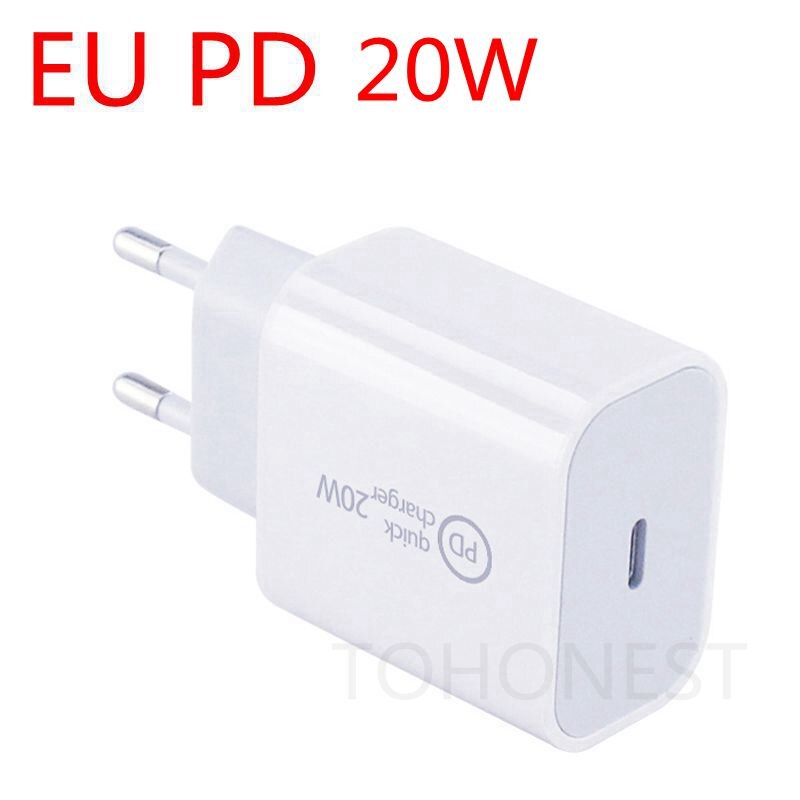 18W PD USB Typ C Schnelle Ladegerät Adapter Für iPhone 11 Profi XR X Xs Max 12 Mini Schnelle PD ladegerät Hafen EU uns UK AU Stecker Reise Zauberstab: 20W EU