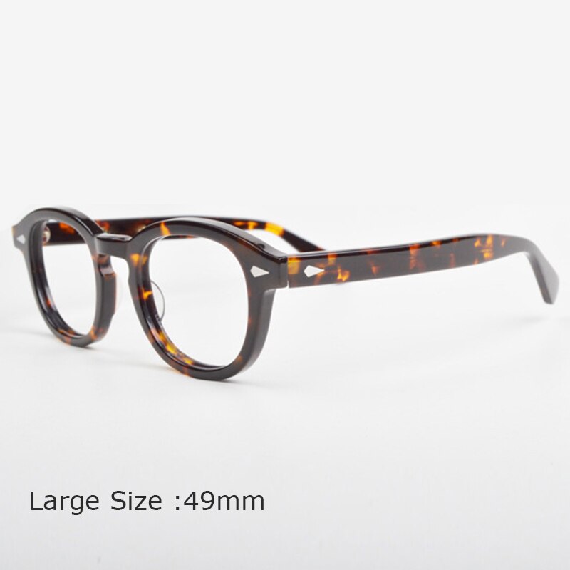 Lunettes Johnny Depp-monture de lunettes pour hommes et femmes, avec boîte et étui d'ordinateur, optique rétro, monture de lunettes, verres transparents: QF165-C1-L49mm
