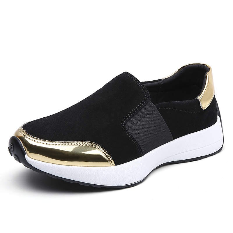 Sneakers Ladies Non-Slip Women Platform Sport Shoes Tennistas Women&#39;s Original Running Shoes Platform Sports Shoes Woman Tennis: gold / 4.5